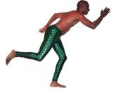 Calça Megging Legging Masculina Estampada em Lamê Glitter Metalica Escamas Merman Verde Esmeralda