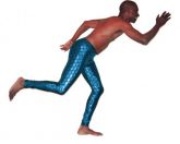Calça Megging Legging Masculina Estampada em Lamê Glitter Metalica Escamas Merman Azul